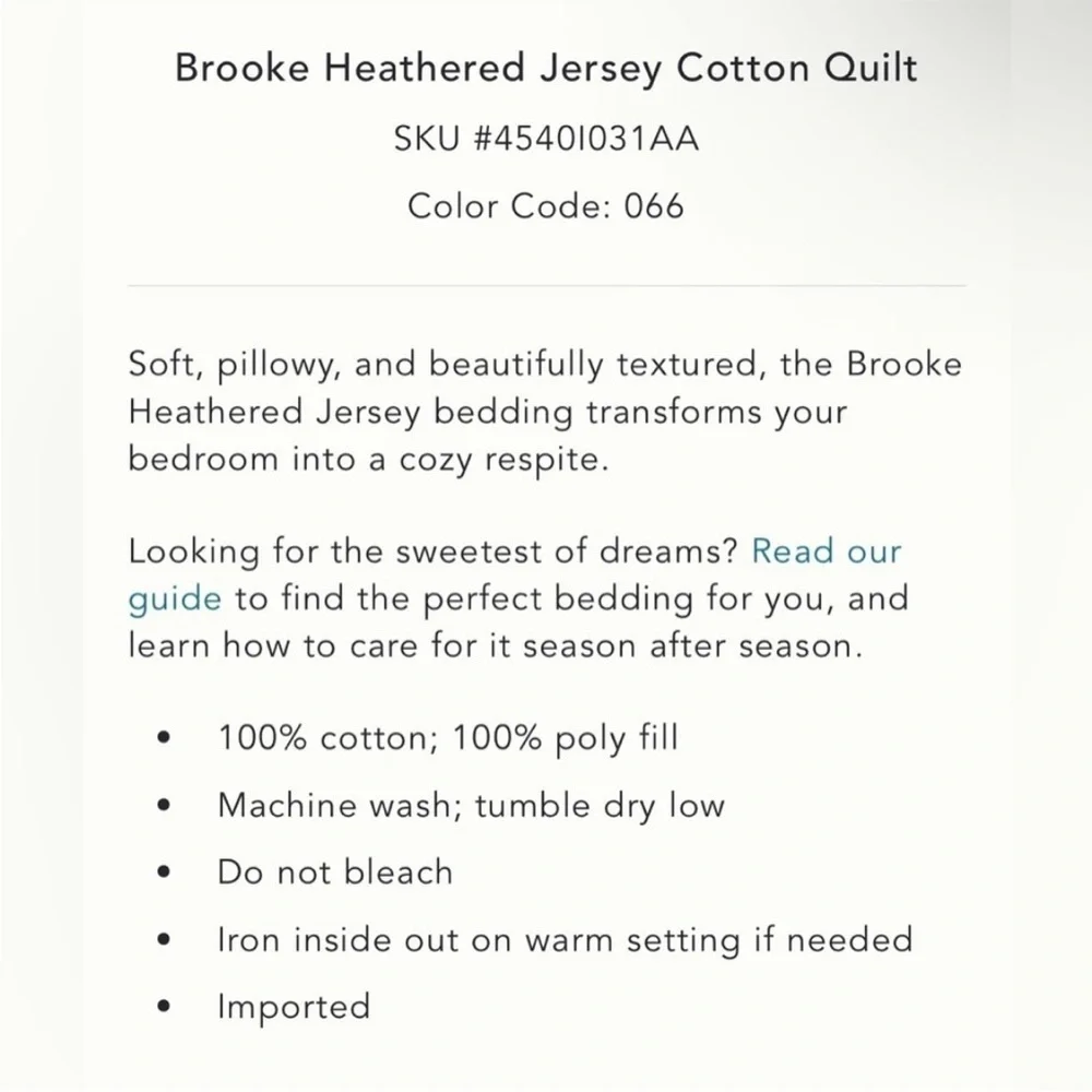Anthropologie Brooke Heathered Jersey Cotton Quikt Size King NWT